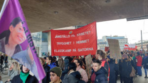 8 mars-demonstration i Stockholm 2020.